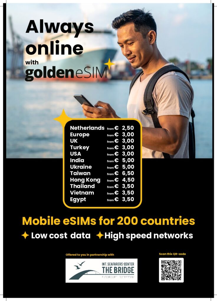Golden eSIM Poster A4 – THE BRIDGE – 24.04.2026